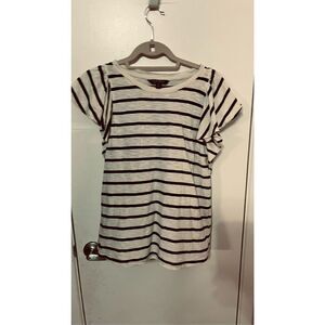 Ralph Lauren Black Label Black Tan Stripe T Shirt Bell Short Sleeves Size S